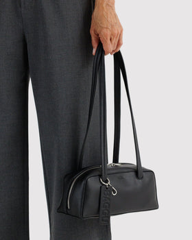 Small Recycled Leather Bowler Bag