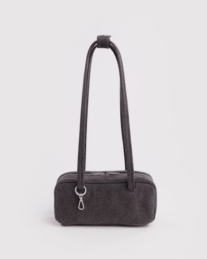 Small Denim Bowler Bag - Washed Black Denim / OS