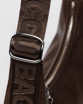Medium Recycled Leather Crescent Bag - Brown - Fresh Volume