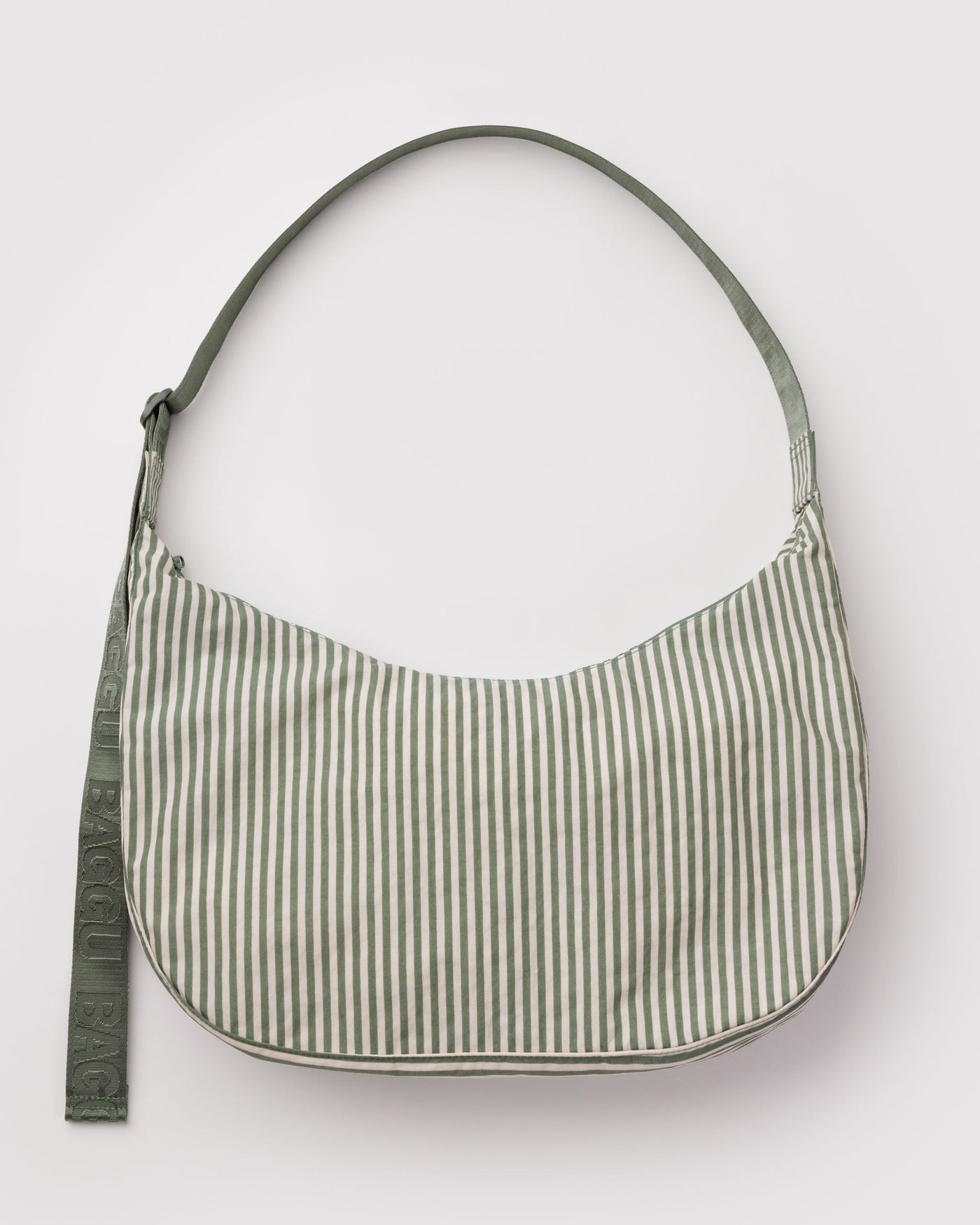 Large Nylon Crescent Bag - Sage Stripe - Everyday Pick