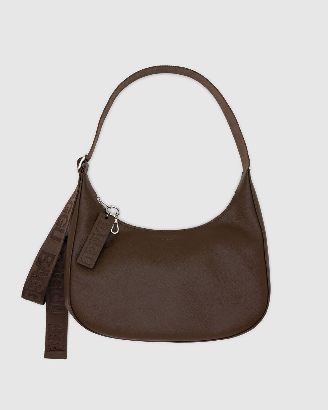 Medium Recycled Leather Crescent Bag - Brown - Fresh Volume